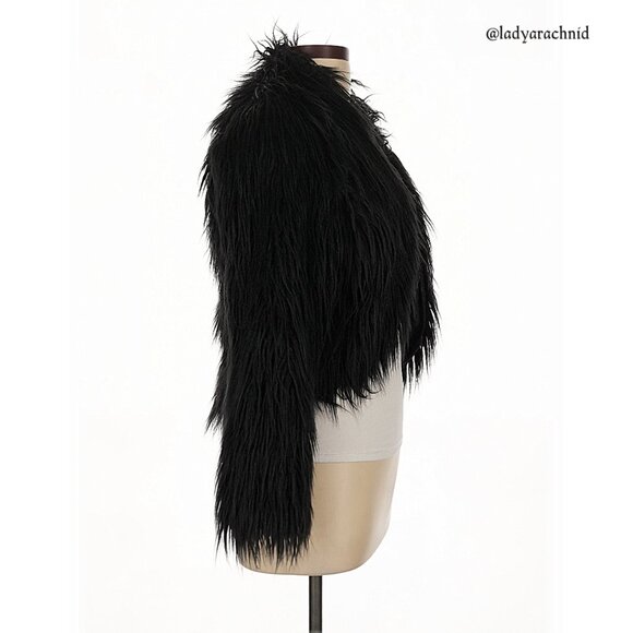 FOXBLOOD faux fur shag shrug jacket size L - Picture 3 of 6